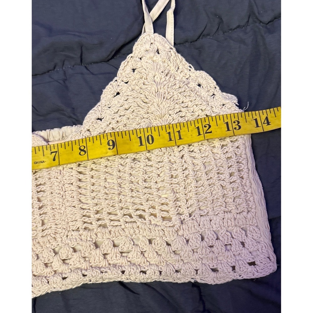 B.O.G. Collective Cream Crochet Knit Bralette Cami Top Medium Boho‎ Festival - Picture 6 of 7